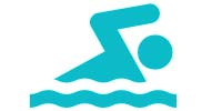 swimmer in water icon
